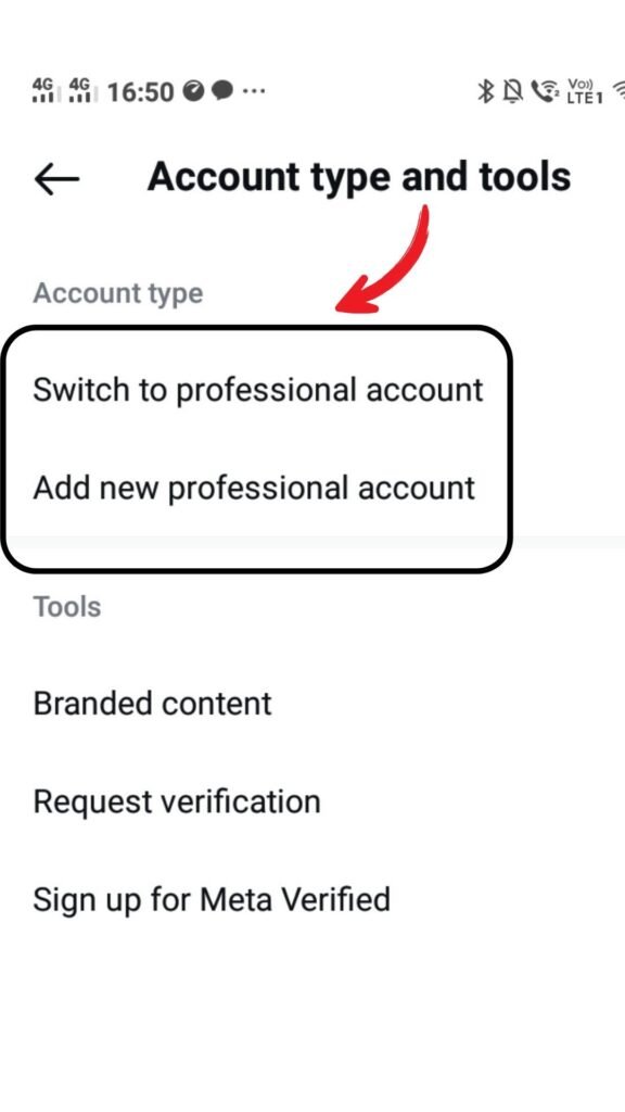 Account Type and tool
